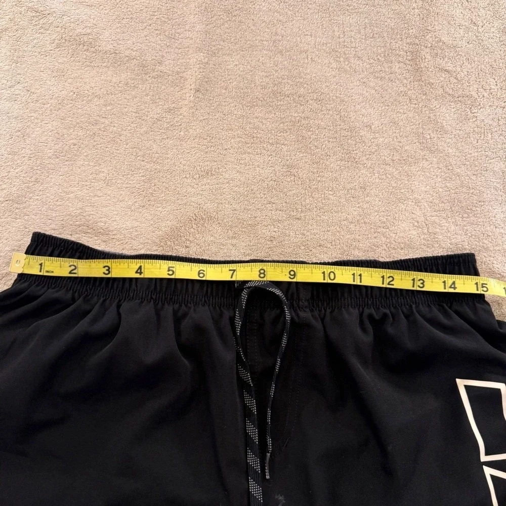 Nike Swim Trunks Black Graphic Logo Board Shorts Athletic Beach Pool Mens Sz L